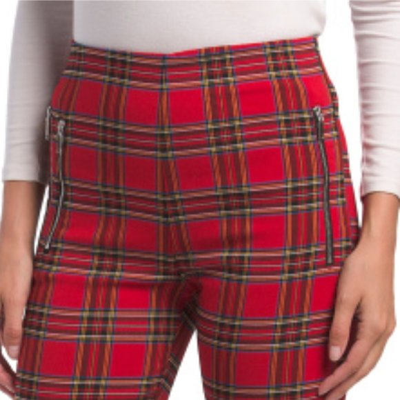 NWT ZARA Triple Zipper Leggings Plaid tartan S (D1 - D2) - Picture 3 of 3